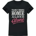 thumbnail image 1 of Funny Black T-Shirt for Men 'THAMLY CMISSING HOMIE ALONE' Graphic Tee with Pink Accent, 1 of 5