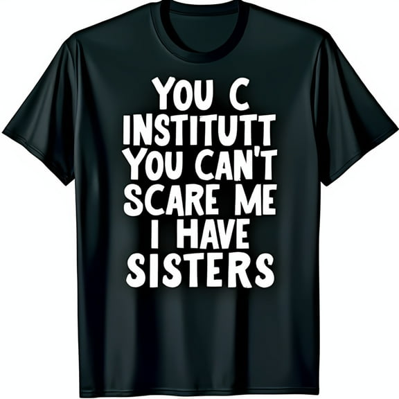 Funny Black T-Shirt for Sisters You Can t Scare Me I Have Sisters Graphic Tee