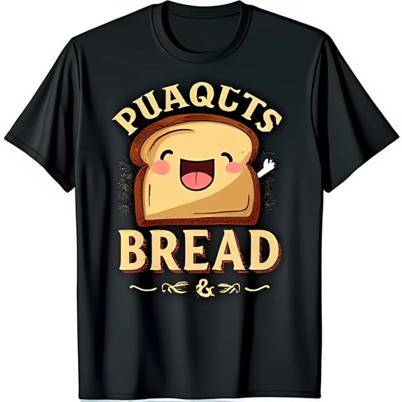 Funny Black T-Shirt with Cartoon Graphic & Vintage Text Design