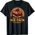 thumbnail image 1 of Funny Black T-Shirt with Cartoon Roasted Turkey Six Abs Design, 1 of 5