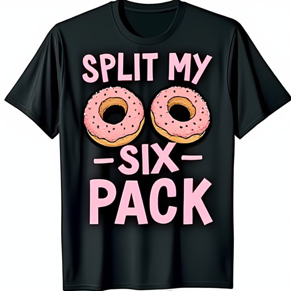 Funny Black T-Shirt with Donut Graphic for Casual Outings