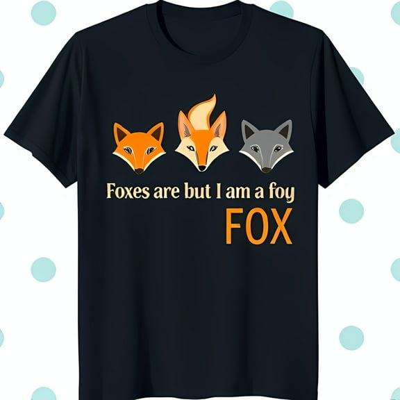 Funny Black T-Shirt with Fox and Graphic 'Foxes are but I am a foy FOX'