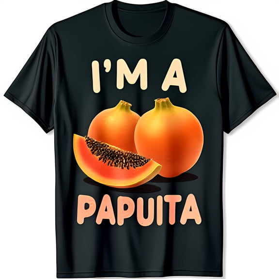 Funny Black T-Shirt with Papaya Graphic & I m a Papuita Text Cute & Playful Design