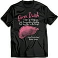 thumbnail image 1 of Funny Black T-Shirt with Pink Graphic and Text Design, 1 of 5