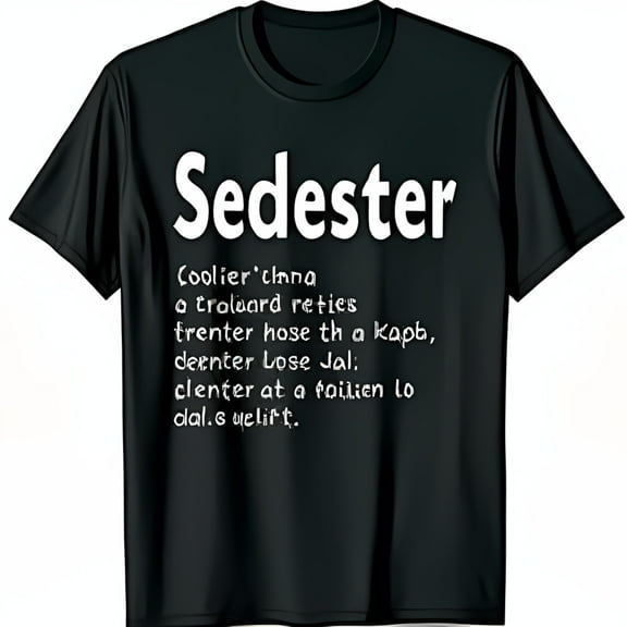 Funny Black T-Shirt with 'Sedester' Definition Humorous Graphic Tee