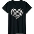 thumbnail image 1 of Funny Black White Checkered Cute Women T-Shirt Women Tops, 1 of 6