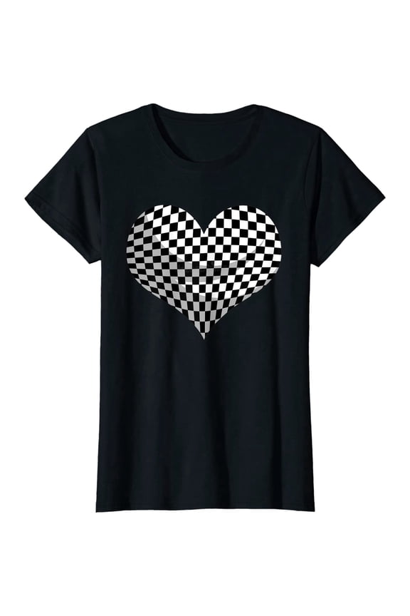 Funny Black White Checkered Cute Women T-Shirt Women Tops