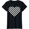 thumbnail image 1 of Funny Black White Checkered Gift Cute Women T-Shirt, 1 of 3