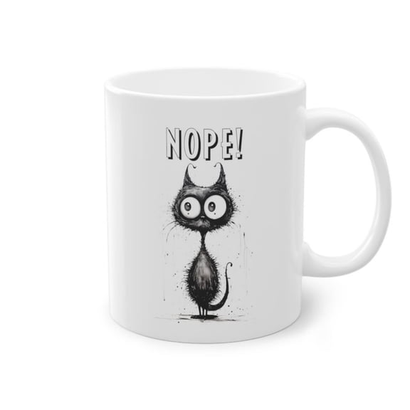 Funny Black t Mug, Quirky Coffee Lover Gift.