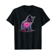 thumbnail image 1 of Funny Blacklight Glitch Art Cute Cat Kitten Valentine Heart T-Shirt, 1 of 5