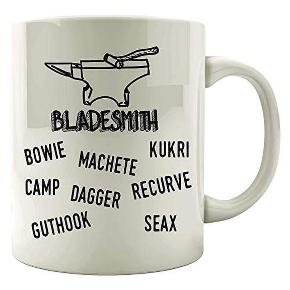 Blacksmith 11 oz Coffee Mug - Hammer Humor White Ceramic Gift