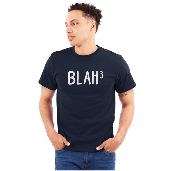 Funny Blah Cubed Snark Math Joke Plus Size Crewneck Graphic Tee Shirt Brisco Brands 5X