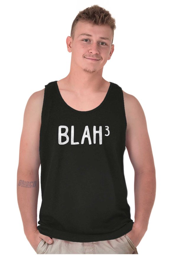 Funny Blah Cubed Snark Math Joke Plus Size Graphic Tank Top Brisco Brands 3X