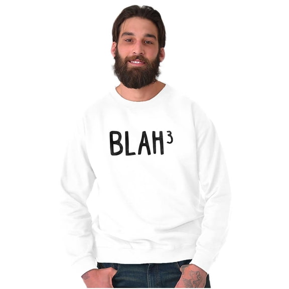 Funny Blah Cubed Snark Math Joke Unisex Plus Fleece Graphic Sweatshirt Brisco Brands 3X