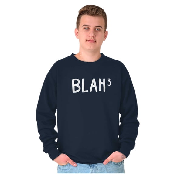 Funny Blah Cubed Snark Math Joke Unisex Plus Fleece Graphic Sweatshirt Brisco Brands 4X