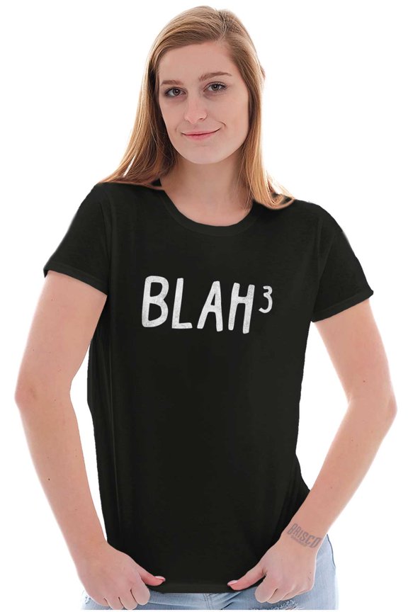 Funny Blah Cubed Snark Math Joke Womens Slim Fit Graphic Tee Brisco Brands X