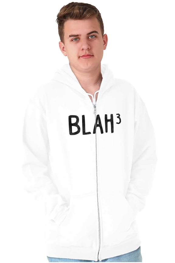 Funny Blah Cubed Snark Math Joke Zip Up Hoodie Men's Women's Brisco Brands S