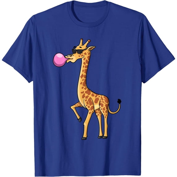 Funny Blowing Bubble Gum Giraffe Animal Lover Chewing Candy Softstyle Unisex T-Shirt,Royal Blue Color,Size 2T