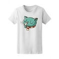 thumbnail image 1 of Funny Blue Cat Licking Paw T-Shirt Women -Image by Shutterstock, Female x-Large, 1 of 2