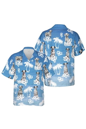 Funny Blue Dog Dalmatians Coconut Flower Hawaiian Shirt S-5XL