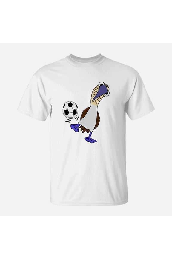 Funny Blue Footed Booby Bird Playing Soccer TShirt