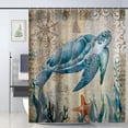 thumbnail image 1 of Funny Blue Ocean Creature Shower Curtains Sets Waterproof Bath Curtains for Bathroom Beach Theme Decor 72" x 72" with 14 Hooks, 1 of 7