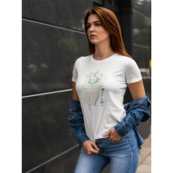 Funny Blue Sleepy Monkey Relax T-Shirt Women -Image by Shutterstock, Female Medium