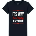 thumbnail image 1 of Funny Blue T-Shirt 'It's Way Too Peopley Outside' Graphic Tee, 1 of 5