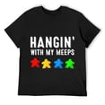 thumbnail image 1 of Funny Board Game Gift Men Women Cool Meeple Lover Player T-Shirt Black, 1 of 5