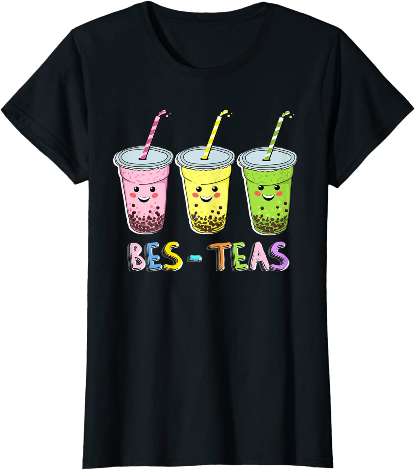 Funny Boba Lovers Besties Friend Gift Kawaii Bubble Tea T-Shirt ...