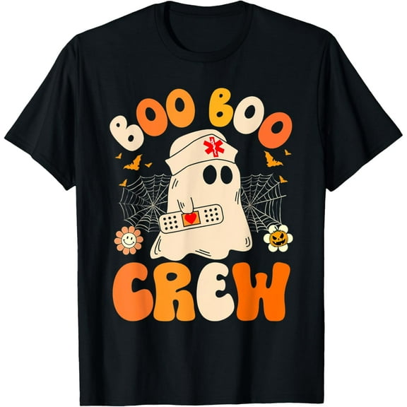 Funny Boo Boo Crew Nurse Ghost Halloween Nurse for Women T-Shirt