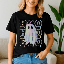 Funny Boo Cute Ghost Neon Halloween Shirt, Halloween Shirt, Spooky Season Tee, Happy Halloween, Ghost Pumpkin Tshirt, Funny Holiday Gift,Horror Witchy ,Trick Or Treat