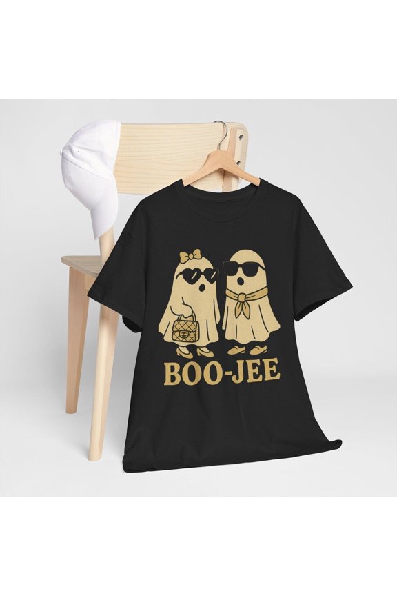 Funny Boo Jee Shirt – Spooky Ghost Graphic Tee, Halloween Costume Top, Cute Casual Fall Apparel