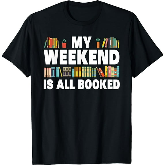 Funny Book Design For Men Women Book Lover Library Reader T-Shirt Black Small