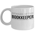 thumbnail image 1 of Bookkeeper 11 oz Coffee Mug - Beware of the Accountant White Ceramic Gift, 1 of 4