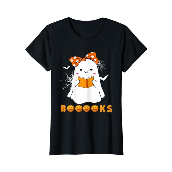 Funny Booooks Ghost Librarian Teachers Men Women Boo Read Books T-Shirt