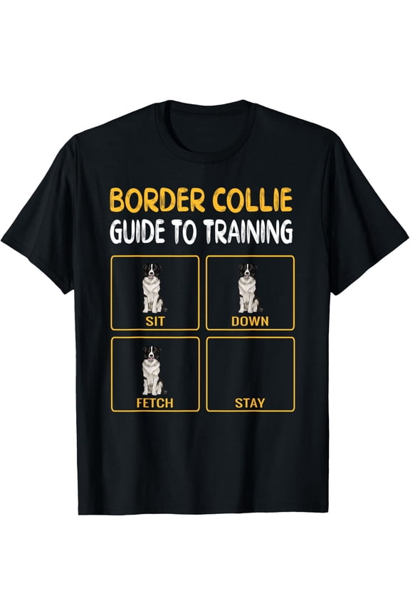 t-shirt Funny Border Collie Guide To Training Dog Obedience Trainer T-Shirt mens,black,women,funny,journey,Crew Neck, Short Sleeve,printing