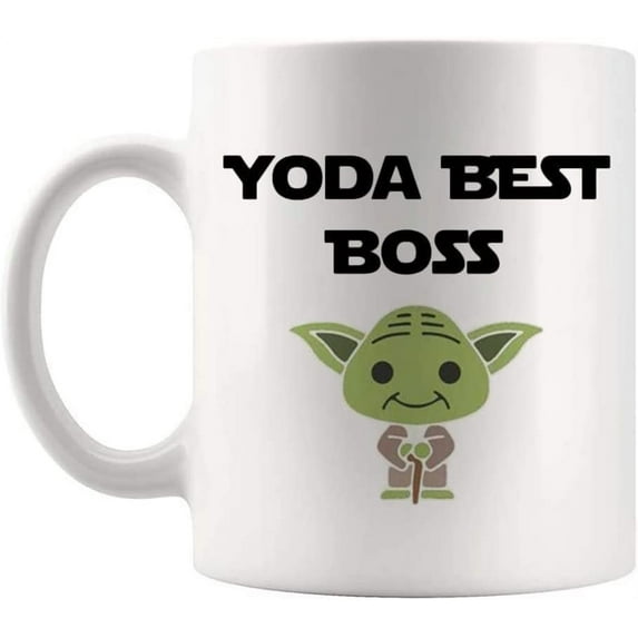Funny Boss Coffee Mug, Yoda Best Boss Mug, Funny Mug for Boss, 11 Oz Novelty Coffee Mug/Cup, White