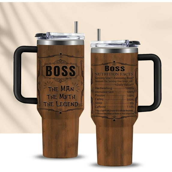 Funny Boss Gifts for Men Women - The Man The Myth The Legend Gift Ideas for Boss 40 Oz Tumbler Cup, Boss Gifts, Boss Birthday Gifts Cup, Office Birthday Retirement Gifts for Boss Stainless Steel Mug