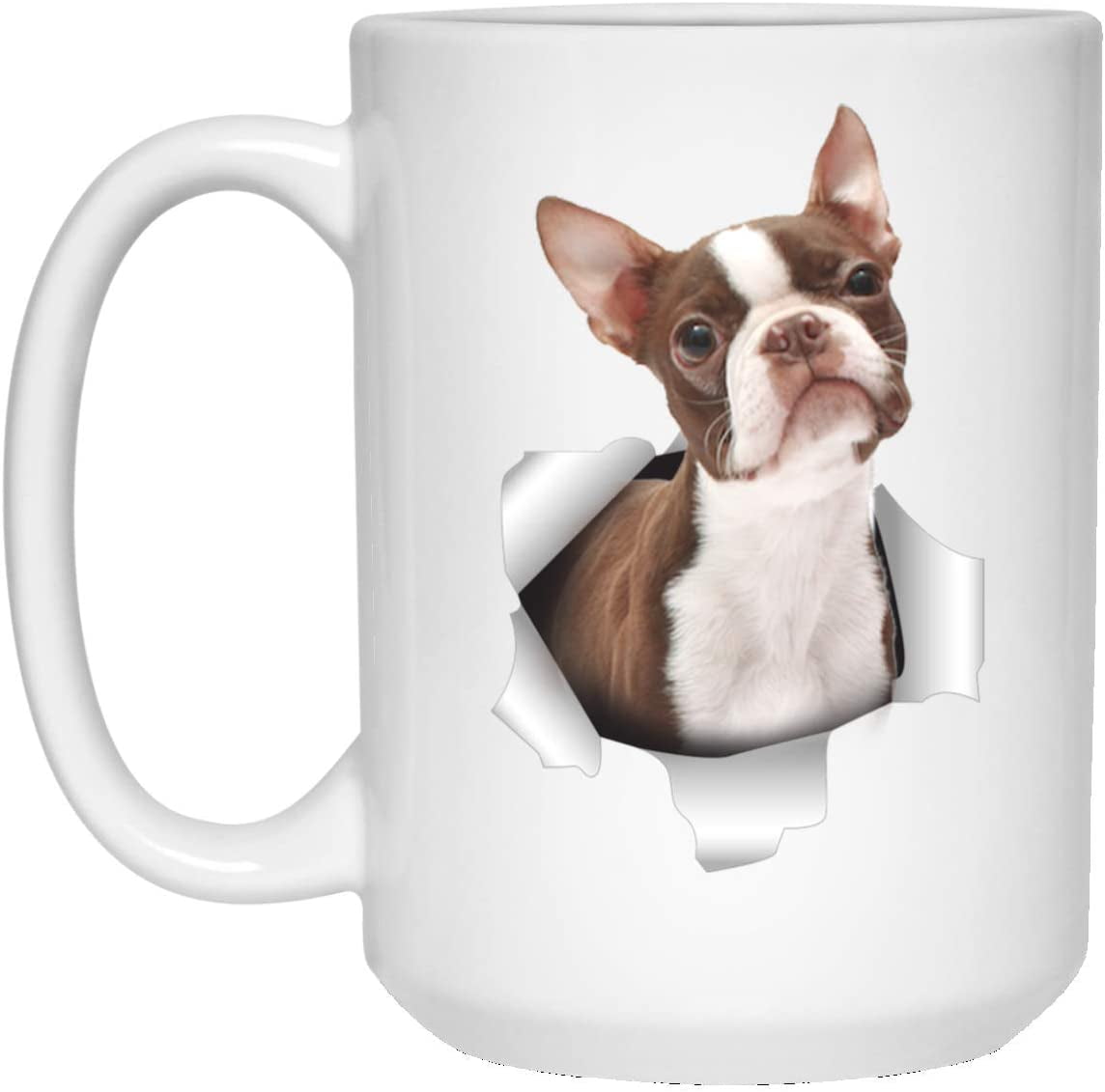 Funny Boston Terrier Christmas Mug - Gift For Boston Terrier Mom, Dog Lover Coffee Cup, Microwave Safe