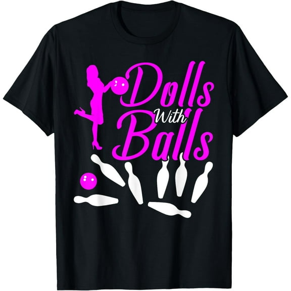 Funny Bowler Bowling T-ShirtMen and women, Black T-shirt, size: Extra large S-4XL