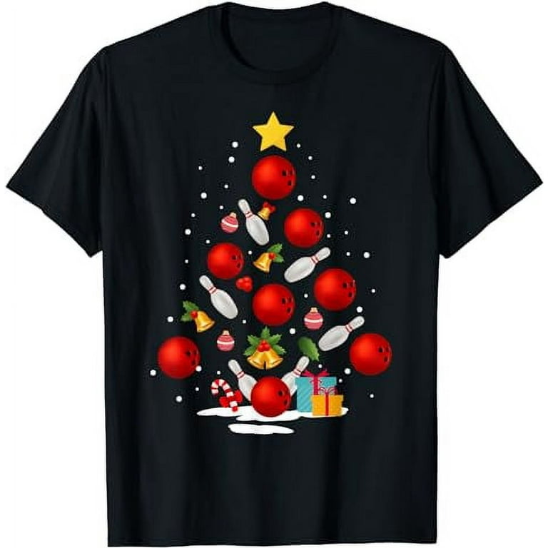 Funny Bowling Christmas Tree Light Xmas Gift T-Shirt Funny Bowling Christmas Tree Light Xmas Gift T-Shirt