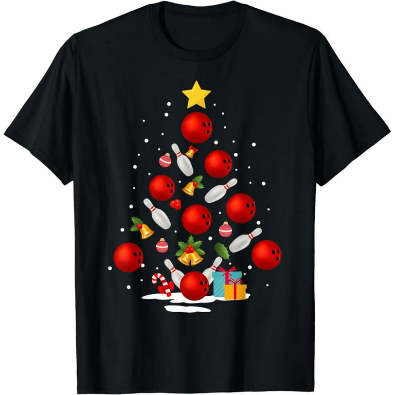 Funny Bowling Christmas Tree Light Xmas Gift T-Shirt Funny Bowling Christmas Tree Light Xmas Gift T-Shirt