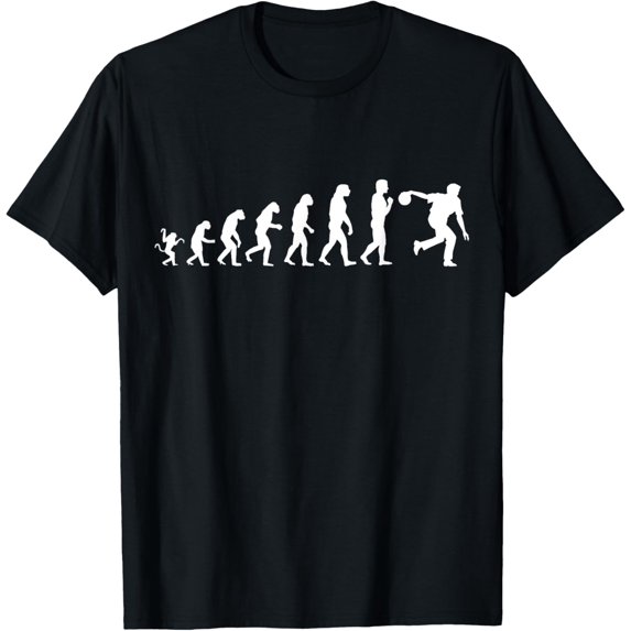Funny Bowling Evolution T-Shirt men and women can wear, black, white, gifts