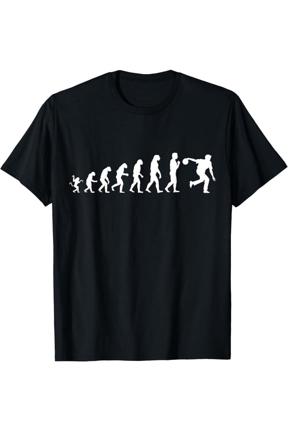 Funny Bowling Evolution T-Shirt men and women can wear, black, white, gifts