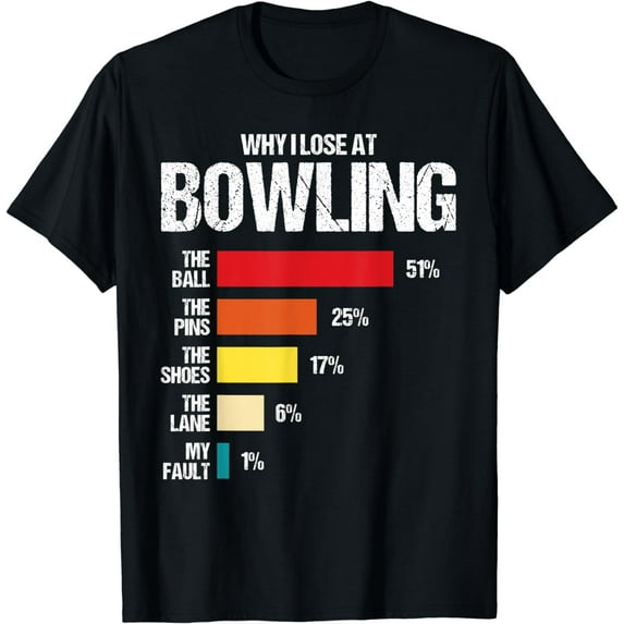 Funny Bowling For Men Why I Lose At Bowling Joke Saying T-Shirt