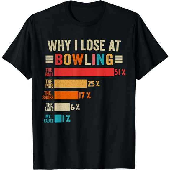 Funny Bowling For Men Women Kids Why I Lose At Bowling T-Shirt