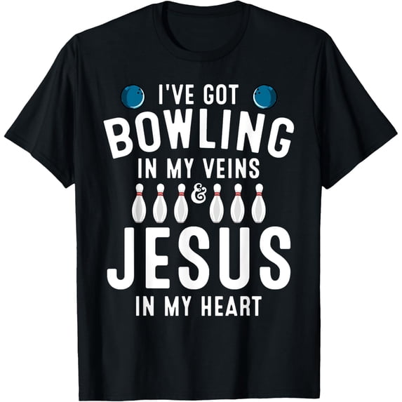 Funny Bowling Gift For Men Women Cute Bowler And Jesus Love T-Shirt
