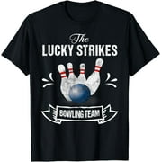 ANYAGE Funny Bowling Team TShirt: Lucky Strikes Bowling Team Tee