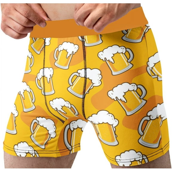 Funny Boxer Briefs for Men Beer Mugs All Over Novelty Fun Underwear